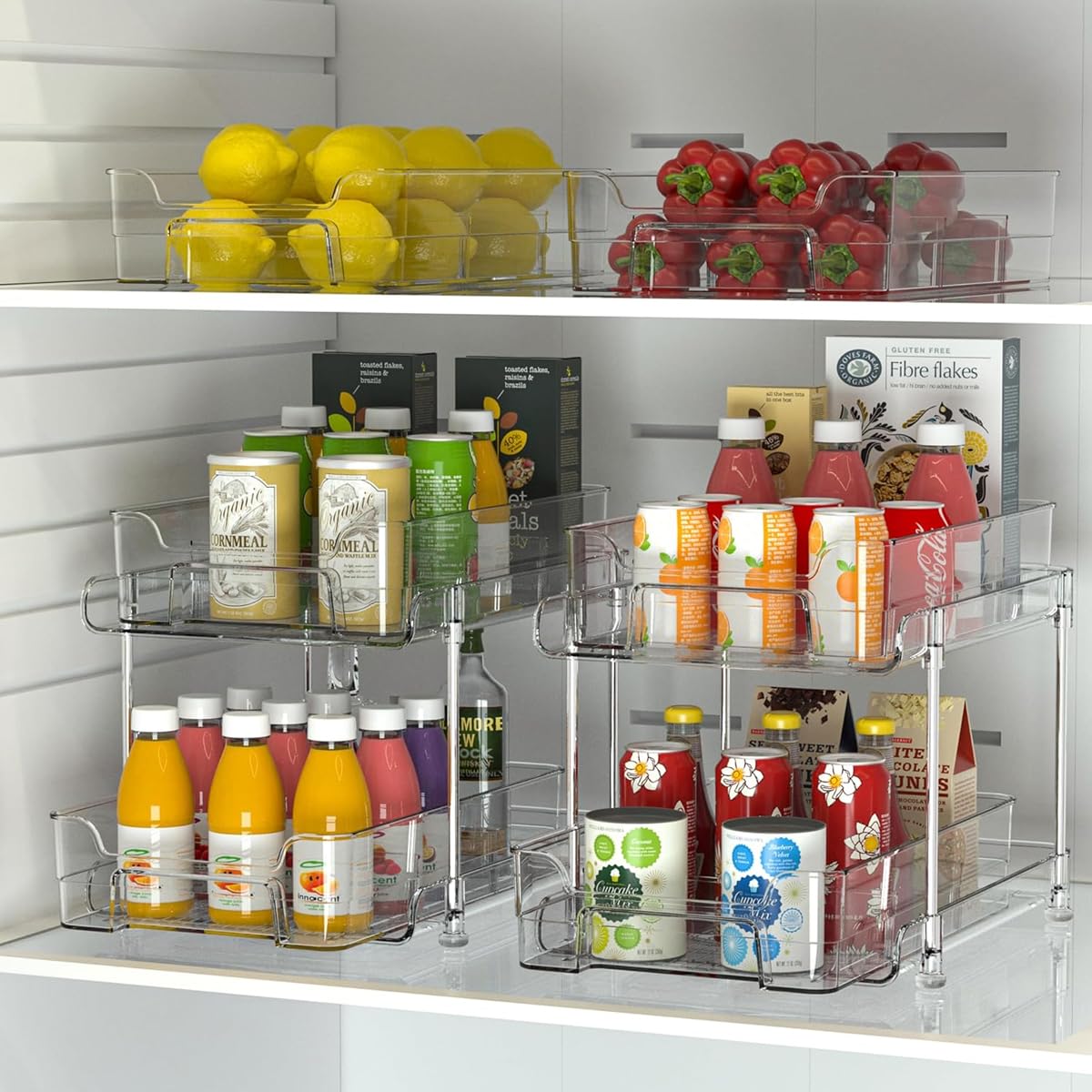HASTHIP 2 Tier Desk Storage Organizer, Clear PET Organizers Pull Out Sliding Desk Organizers Makeups Organizers Double Layer Desk Organizers for Office, Kitchen, Bathroom, Dressing Table HASTHIP 2 Tier Desk Storage Organizer, Clear PET Organizers Pull Out Sliding Desk Organizers Makeups Organizers Double Layer Desk Organizers for Office, Kitchen, Bathroom, Dressing Table